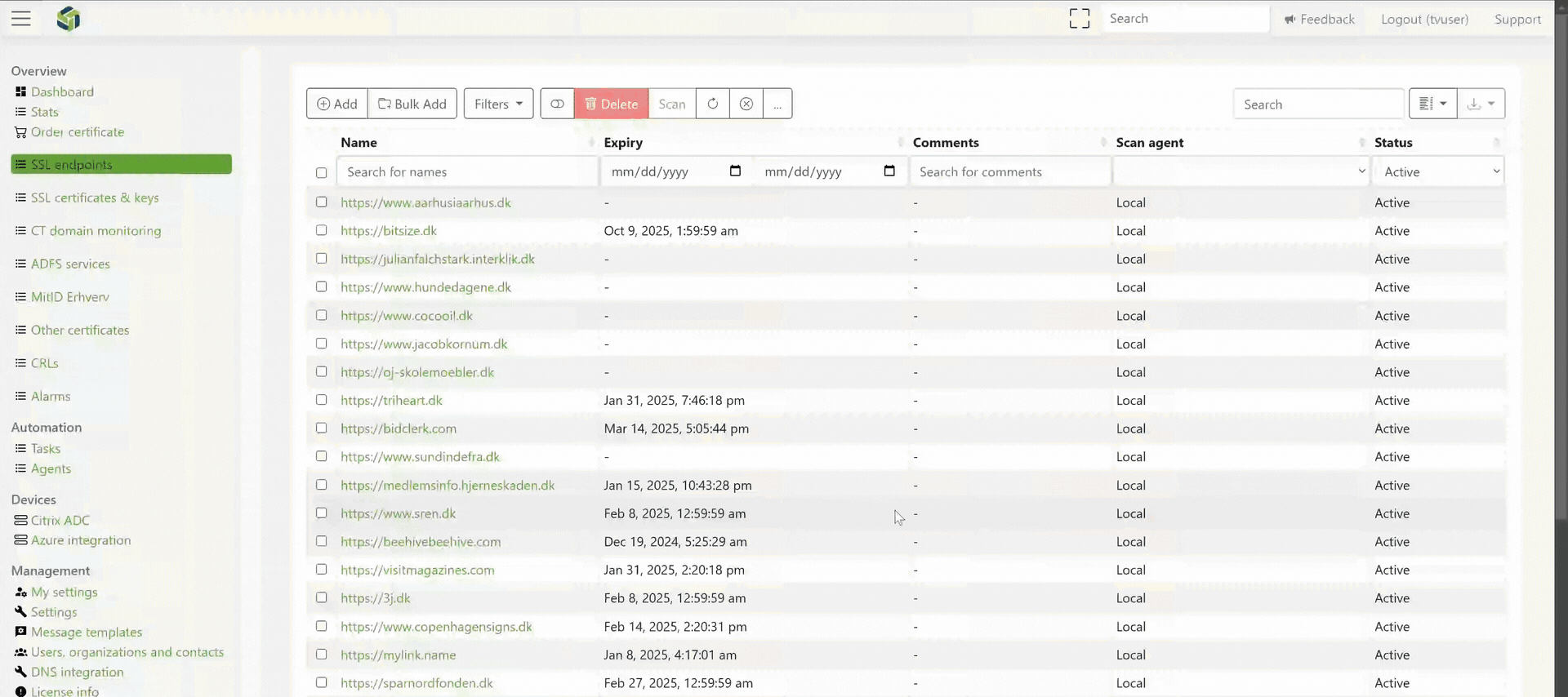 How to use the list filters
